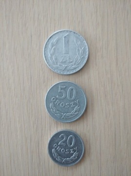 1 zł, 50 gr,20 gr, 1978 r
