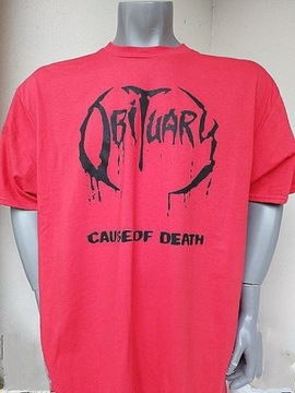 T-Shirt Obituary, Cause Of Death, Red, Death Metal