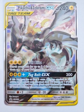 Pokemon Pikachu & Zekrom GX (SM 168)