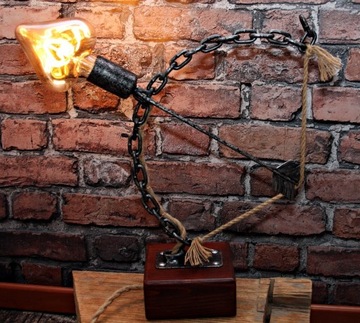 Lampa " Łuk Amora " Loft Juta Patyna