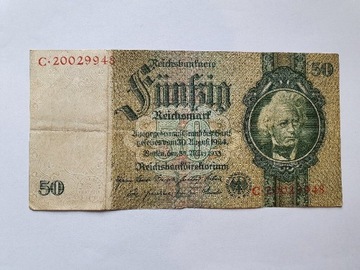 Banknot 50 Reichsmark 1933 rok - Niemcy