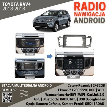 RADIO TOYOTA RAV4 2013-2018 9" QUAD CORE 2+32GB