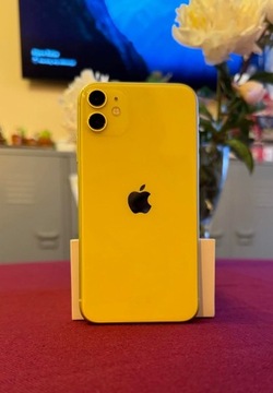 Smartfon Apple iPhone 11, żółty, 64 GB. Stan B.DOBRY