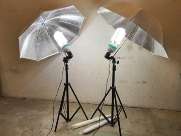 Lampy fotograficzne statywy żarówki 600W parasolki