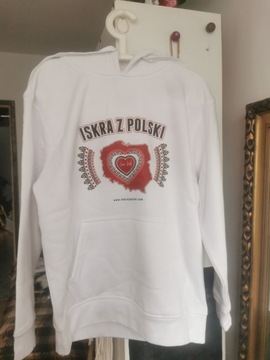 Biała bluza męska S Iskra z Polski 