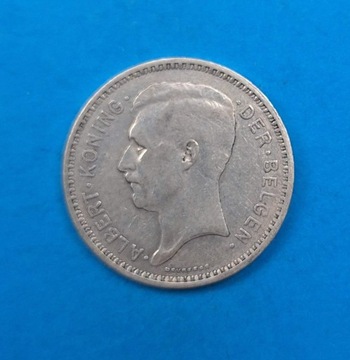 Belgia 20 franków 1934 NL, Król Albert I, Ag 0,680