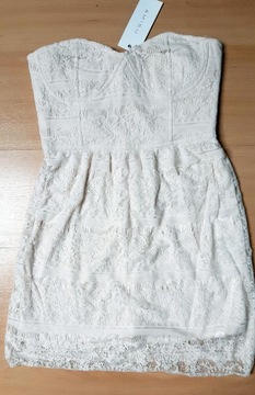 Amisu sukienka koronka romantyczna biała ecru M