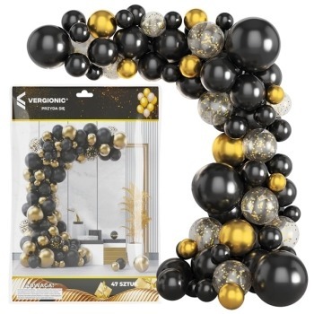 Girlanda czarno-złota 45 balonów