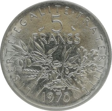 Francja 5 francs 1970, KM#926a.1