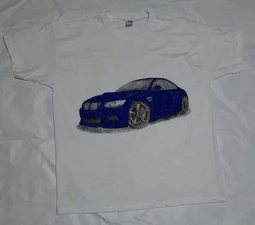 Ręcznie malowany T-shirt rozmiar L BMW