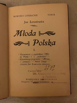 Jan Lorentowicz Młoda Polska, Warszawa 1908