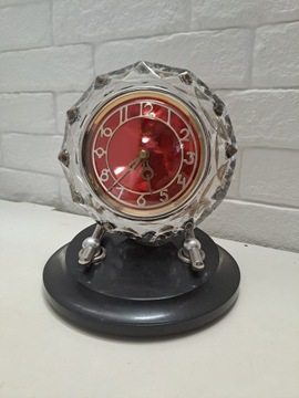Stary kryształowy zegar rosyjski Majak z czasów Prl-u sprawny