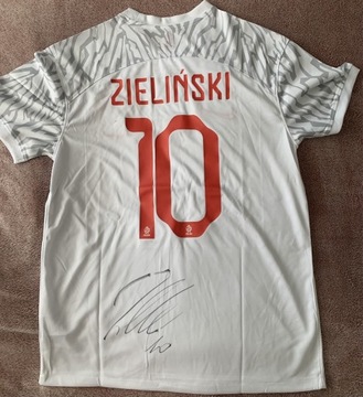 Piotr Zieliński koszulka Polska z autografem