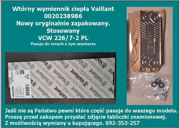 Wtórny wymiennik ciepła Vaillant 0020238986