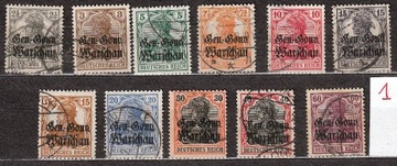 ON, GGW, Fi 6-16, seria 11 znaczków stemplowanych