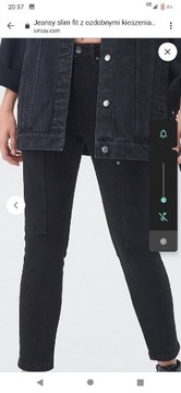 Spodnie slim fit jeansy czarne sinsay rozmiar 42 