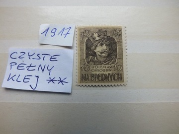 znaczki revenue NA BIEDNYCH ** 1917 Polska CHROBRY