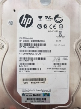 Dysk 3TB  SAS HP MB3000FCWDH