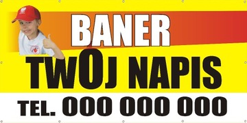 Baner reklamowy TWÓJ DOWOLNY NAPIS 150x75cm