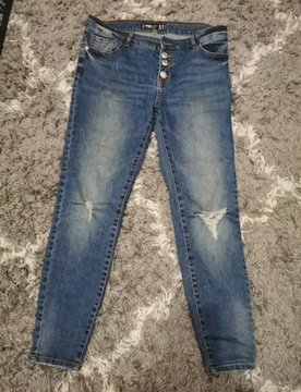 spodnie damskie przetarcia jeans L