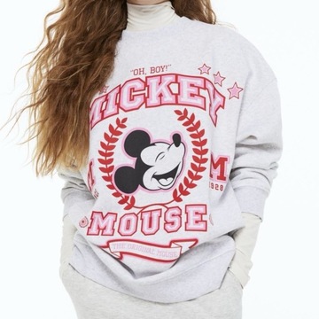Bluza oversize z nadrukiem Mickey Mouse Disney S