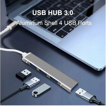 Adapter rozdzielacz HUB USB-C 3.0 Akcesoria 4w1