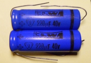 220uF 40V  Kondensator elektrolit ELWA poziom