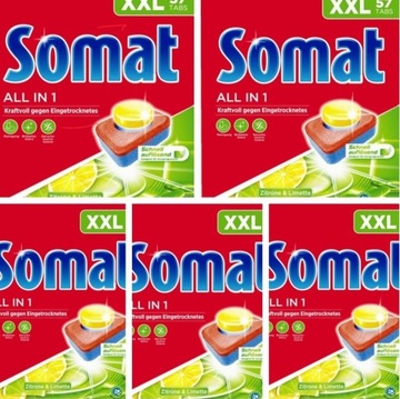5 x 57 szt. Somat All in 1 tabletki do zmywarki DE
