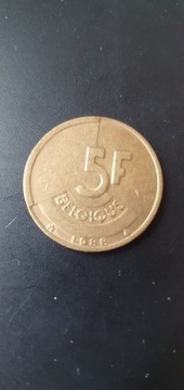 Belgia 5 franków 1988 rok / Q