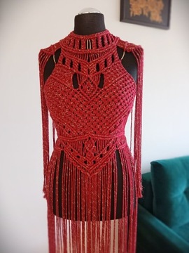Makramowa sukienka w stylu Bogini r. M