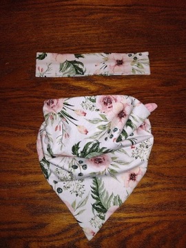 Opaska i chustka dla dziewczynki zestaw wiosenny