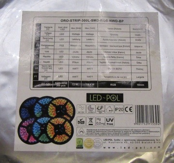 Taśma LED ORO-STRIP-300L-SMD-RGB-NWD-BP