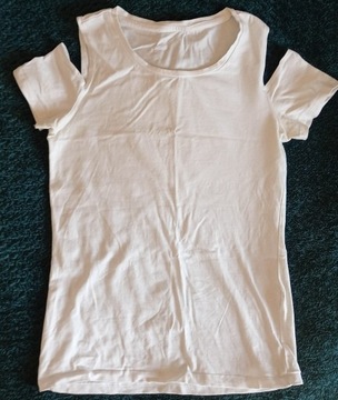 Śliczna bluzka z ciekawymi rękawkami, biała, 152