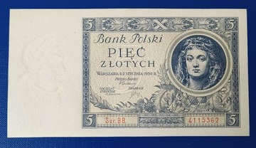 Banknot ,5 złotych 1930      