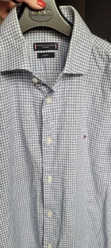 Granatowa męska koszula w kratę Tommy Hilfiger L