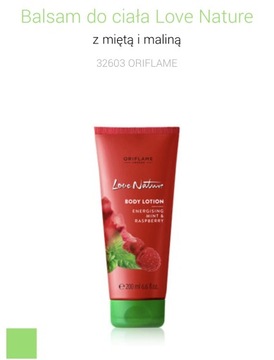 Balsam do ciała Love Nature mięta, malina Oriflame