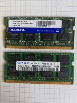 Pamięć RAM Laptop SAMSUNG oraz ADATA 2x2GB 