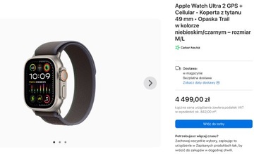 Apple Watch Ultra 2 GPS + Cellular Opaska Trail NOWY!