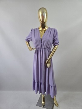 Sukienka liliowa z rozcięciem New Collection 