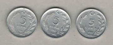 Turcja 5  lira  1981, 1983 na sztuki