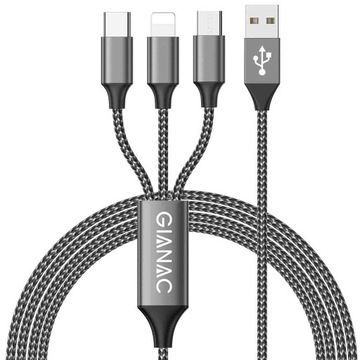 Kabel usb 3 w jednym kolor ZLOTY