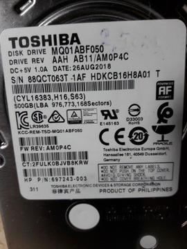 Dysk HDD 250 Gb do laptop