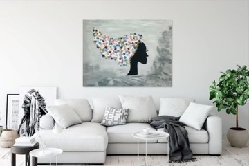 Obraz ręcznie malowany 120x100cm „Afro” 