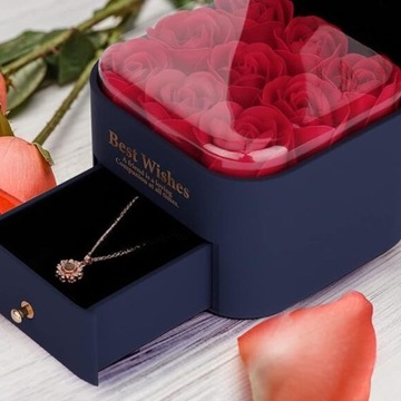 Pudełko na biżuterię Wieczna róża + torebka 