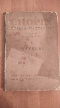 Chopin Dzieła Wszystkie X Mazurki Nuty 1949r.