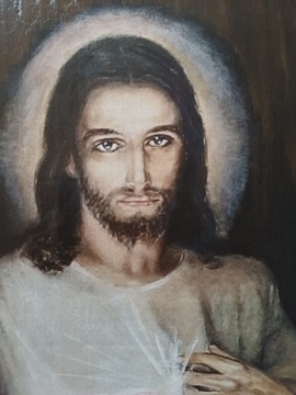 IKONA obraz Jezus JEZU UFAM TOBIEpraca autorska