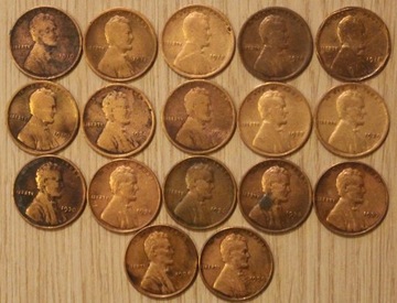 1 CENT USA 1910 - 1939  LINCOLN 17 SZT, KAŻDA INNA