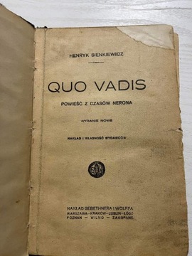 QUO VADIS HENRYK SIENKIEWICZ przedwojenne 