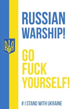 Stand with Ukraine Sticker Warship Tryzub Ukraina