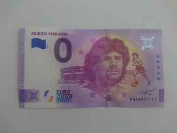 Banknot 0 Euro  Souvenir Diego 1960-2020 